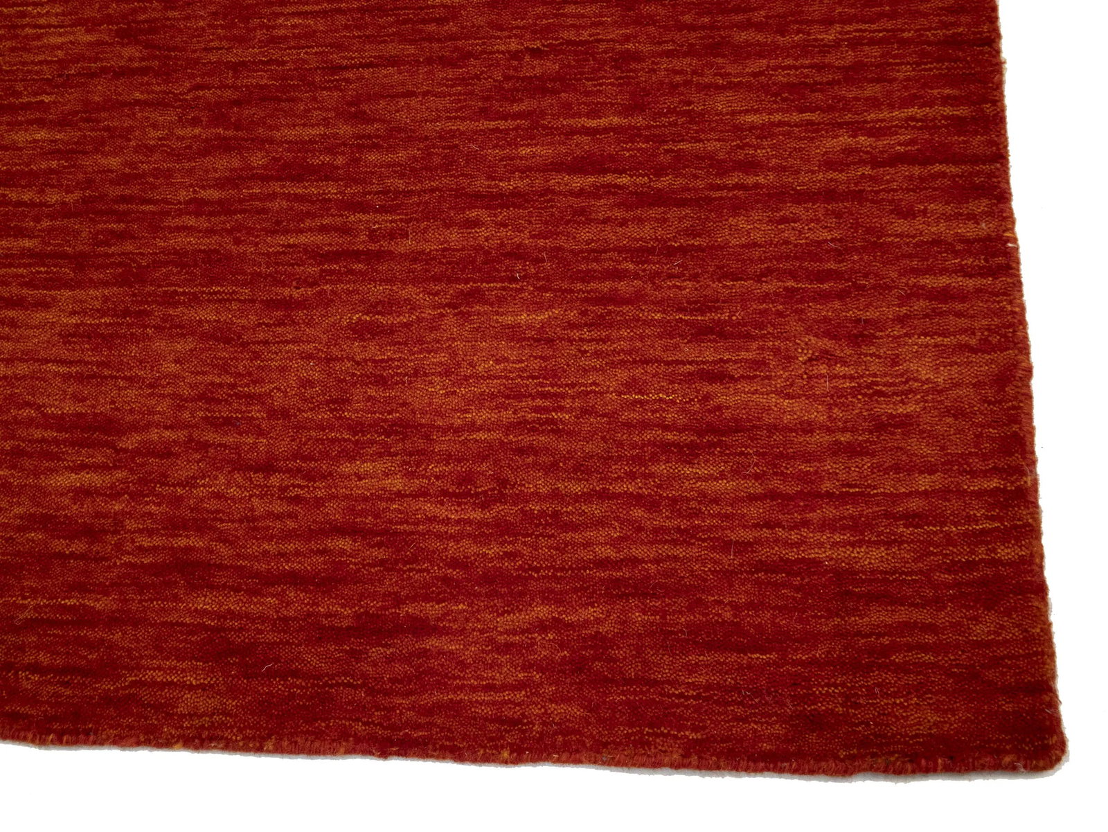 Orange Red Modern Solid 3X12 Gabbeh Oriental Runner Rug - 12