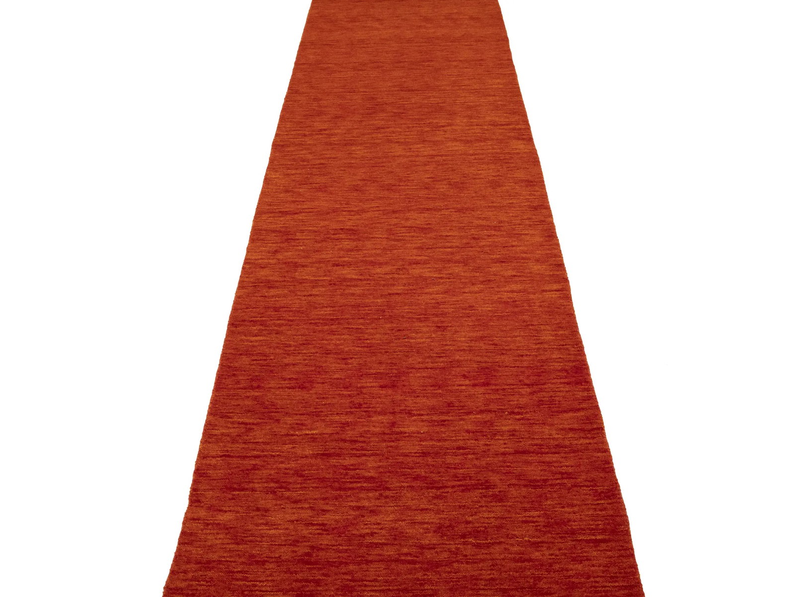 Orange Red Modern Solid 3X12 Gabbeh Oriental Runner Rug - 13