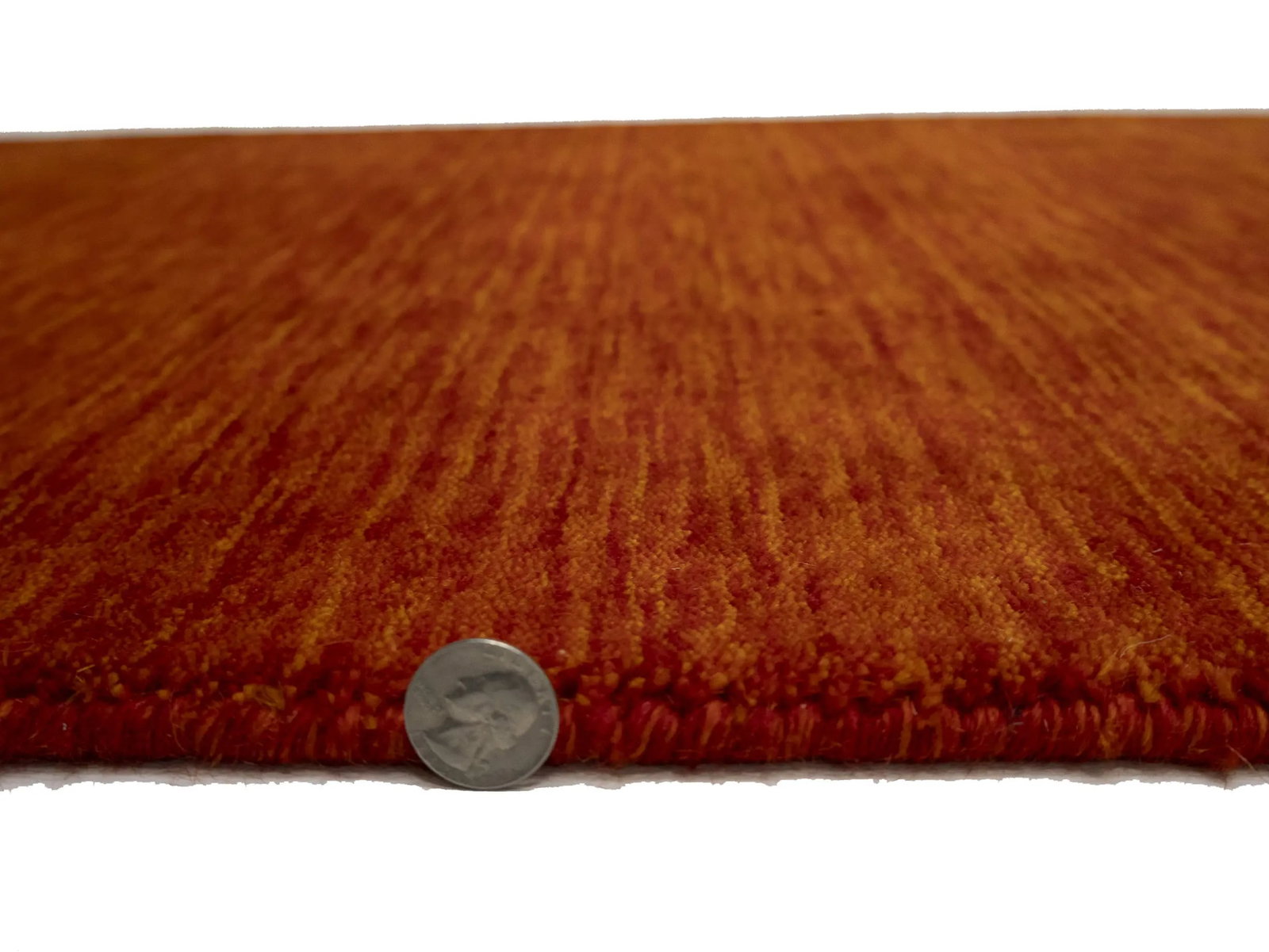Orange Red Modern Solid 3X12 Gabbeh Oriental Runner Rug - 14