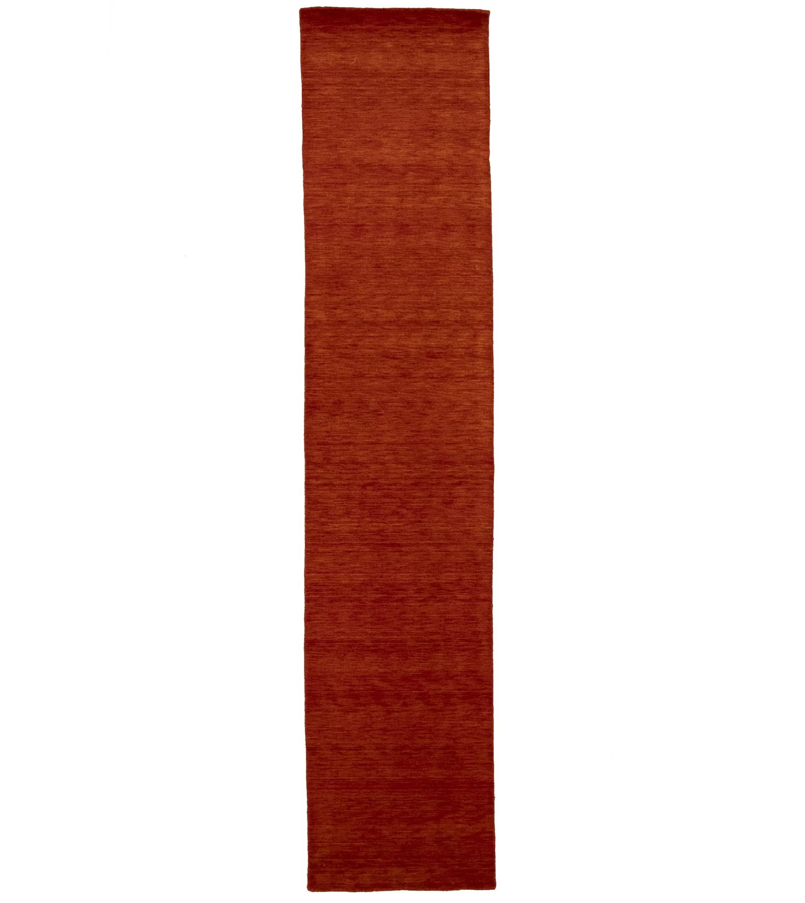 Orange Red Modern Solid 3X12 Gabbeh Oriental Runner Rug: Title: Orange Red Modern Solid 3X12 Gabbeh Oriental Runner Rug Description:This hand-loomed 3X12 Orange Red Oriental Runner rug from India is characterized by a robust modern design and a rich Orange