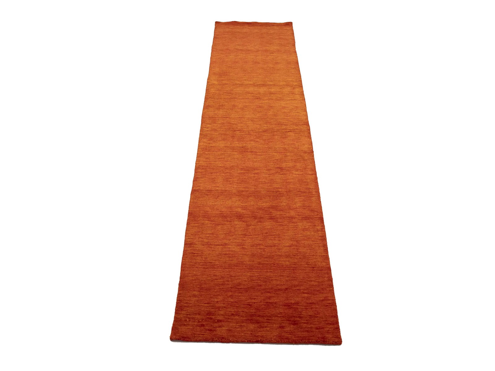 Orange Red Modern Solid 3X12 Gabbeh Oriental Runner Rug - 3