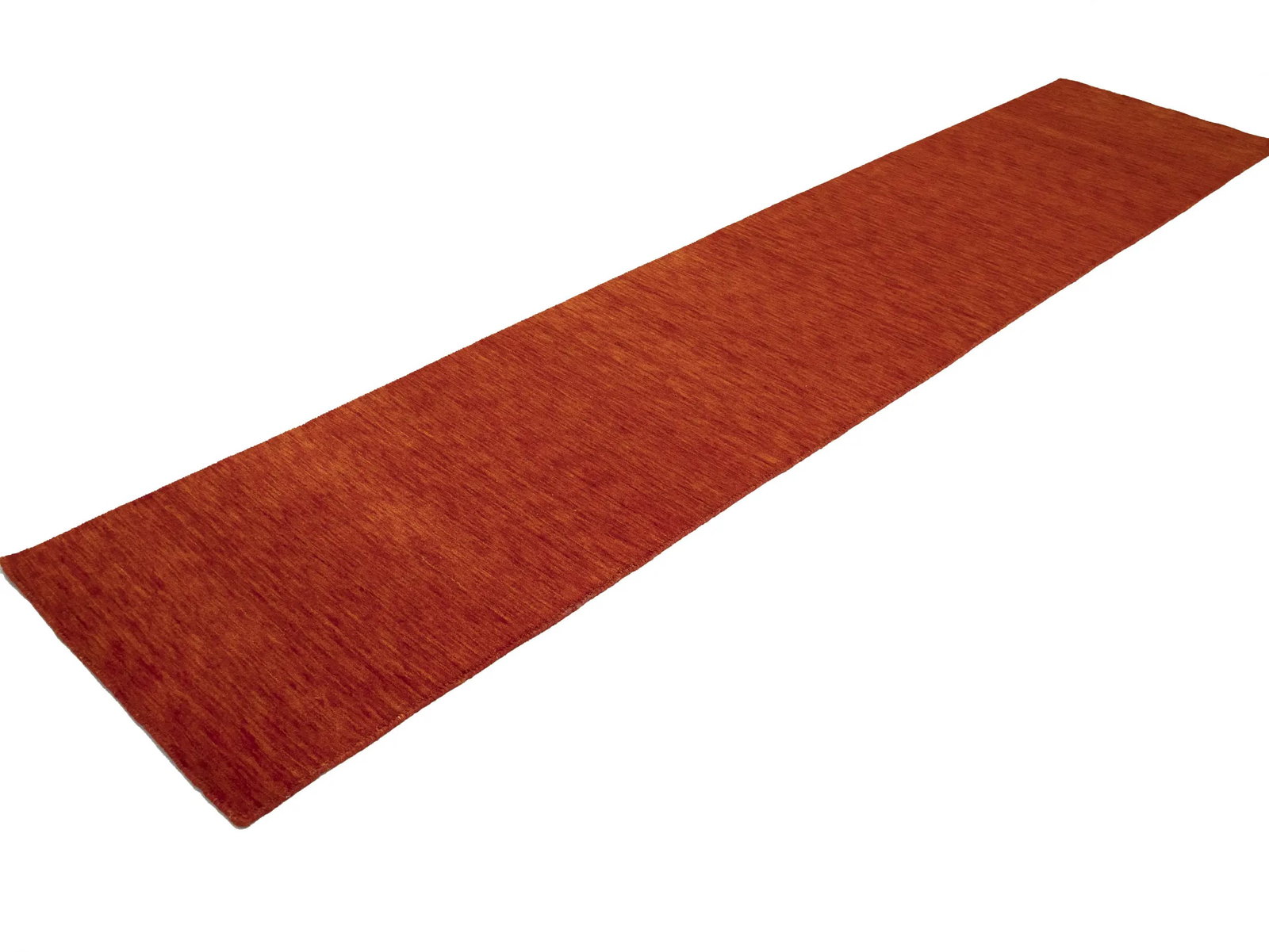 Orange Red Modern Solid 3X12 Gabbeh Oriental Runner Rug - 4