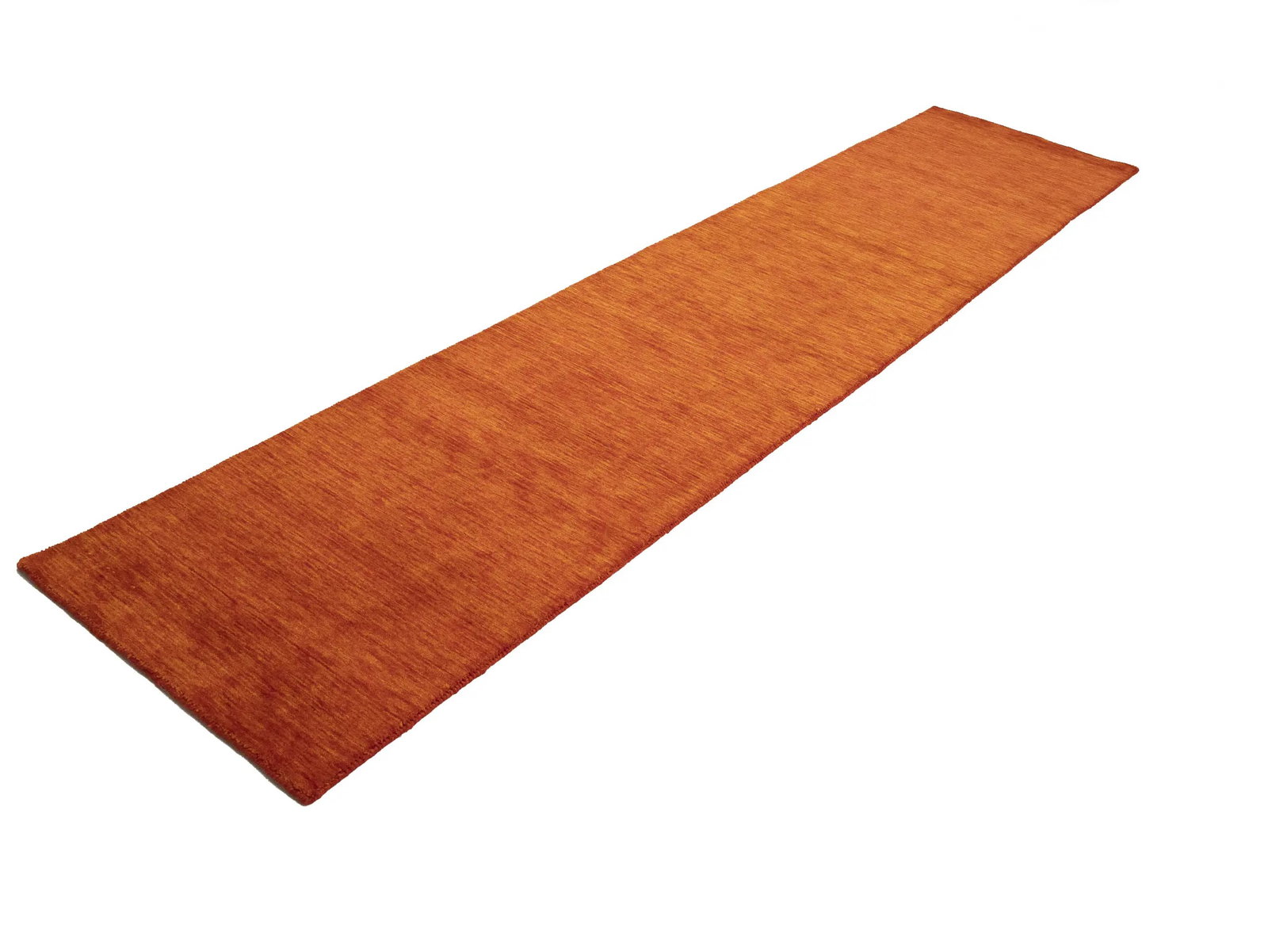 Orange Red Modern Solid 3X12 Gabbeh Oriental Runner Rug - 5