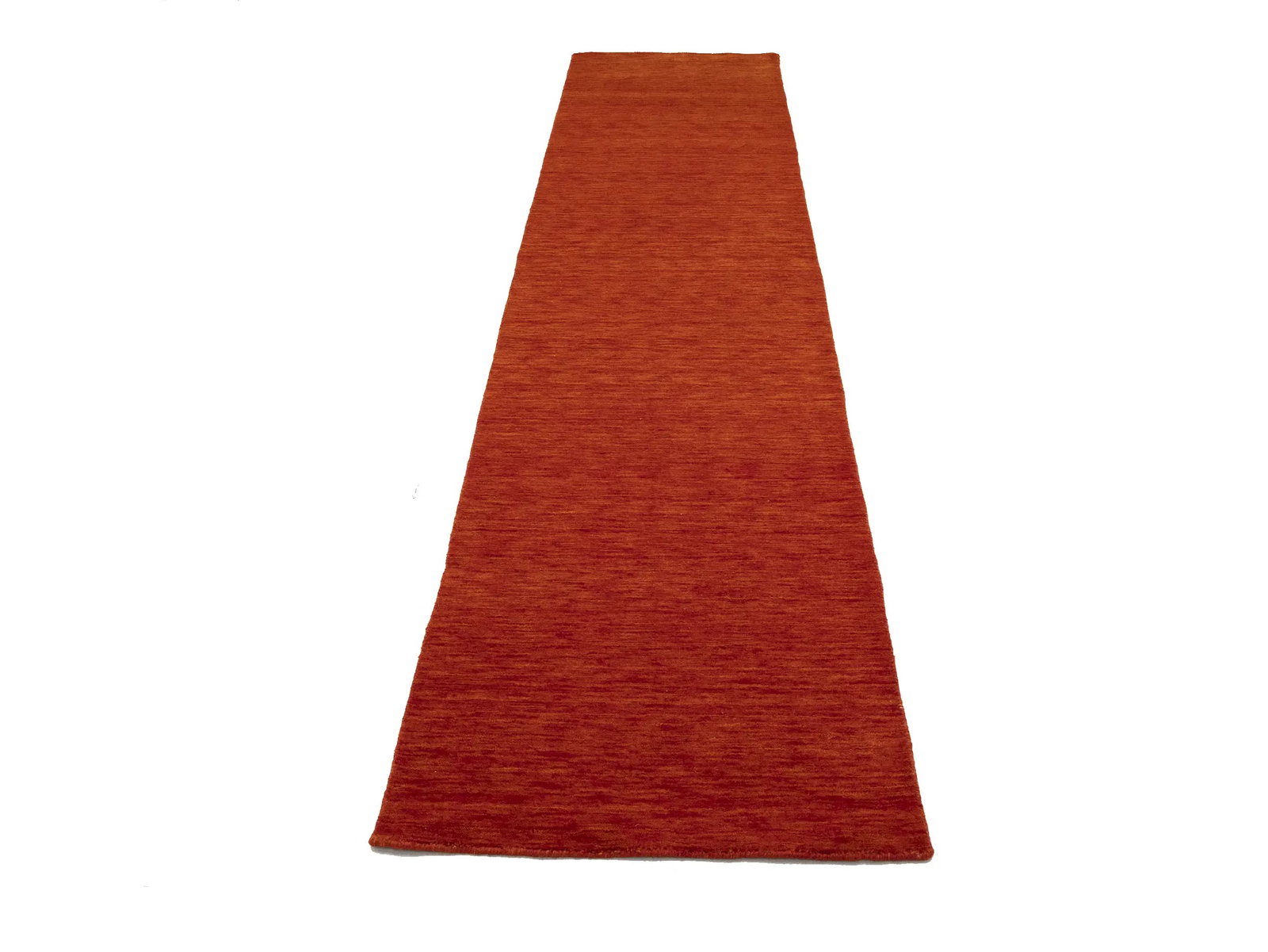 Orange Red Modern Solid 3X12 Gabbeh Oriental Runner Rug - 6