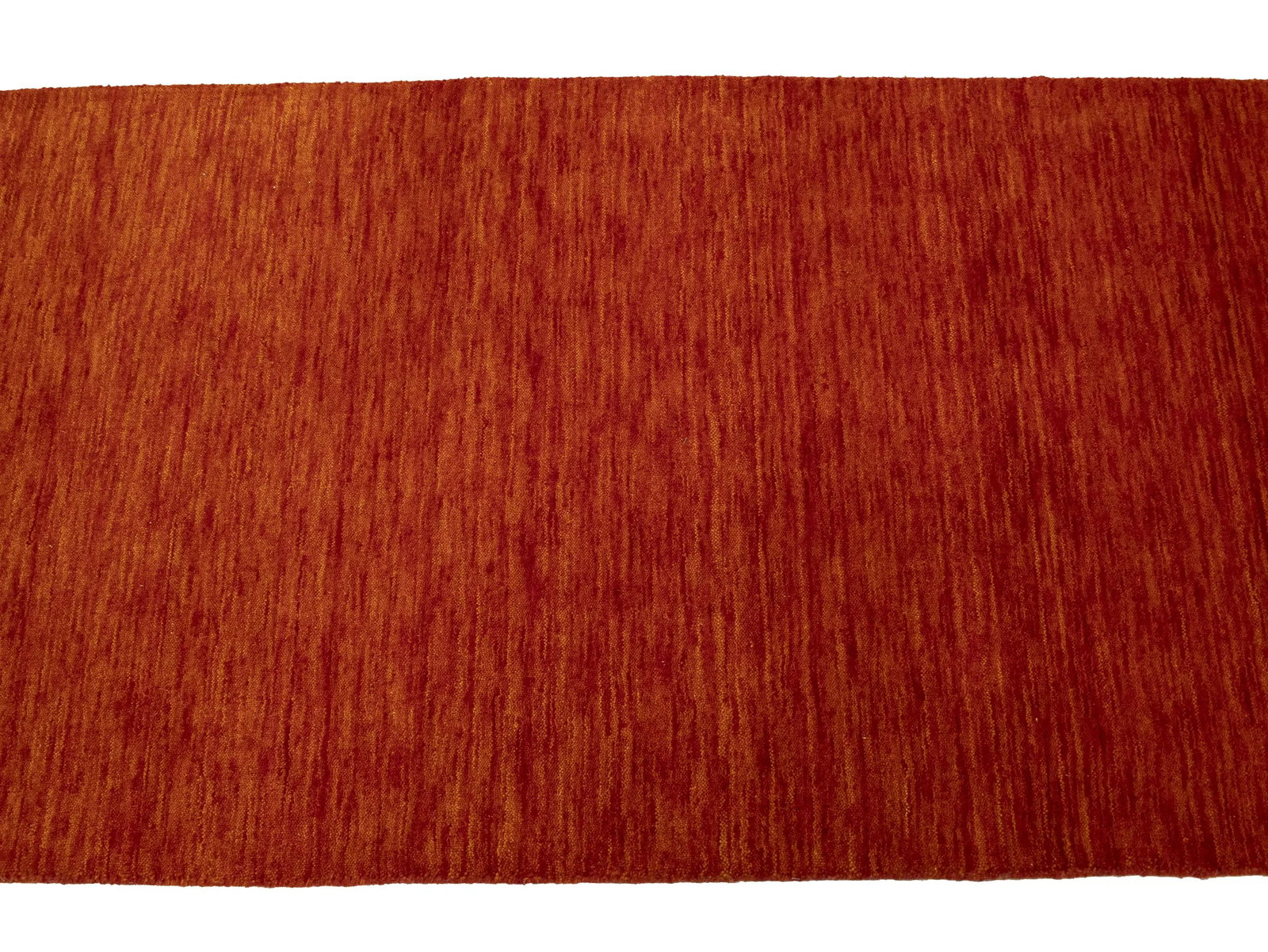 Orange Red Modern Solid 3X12 Gabbeh Oriental Runner Rug - 8