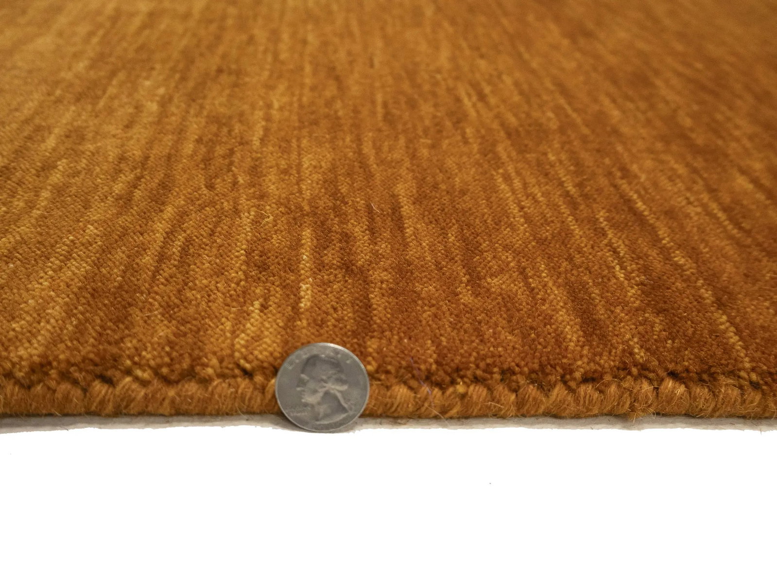 Orange Modern Solid 5X8 Gabbeh Oriental Rug - 12