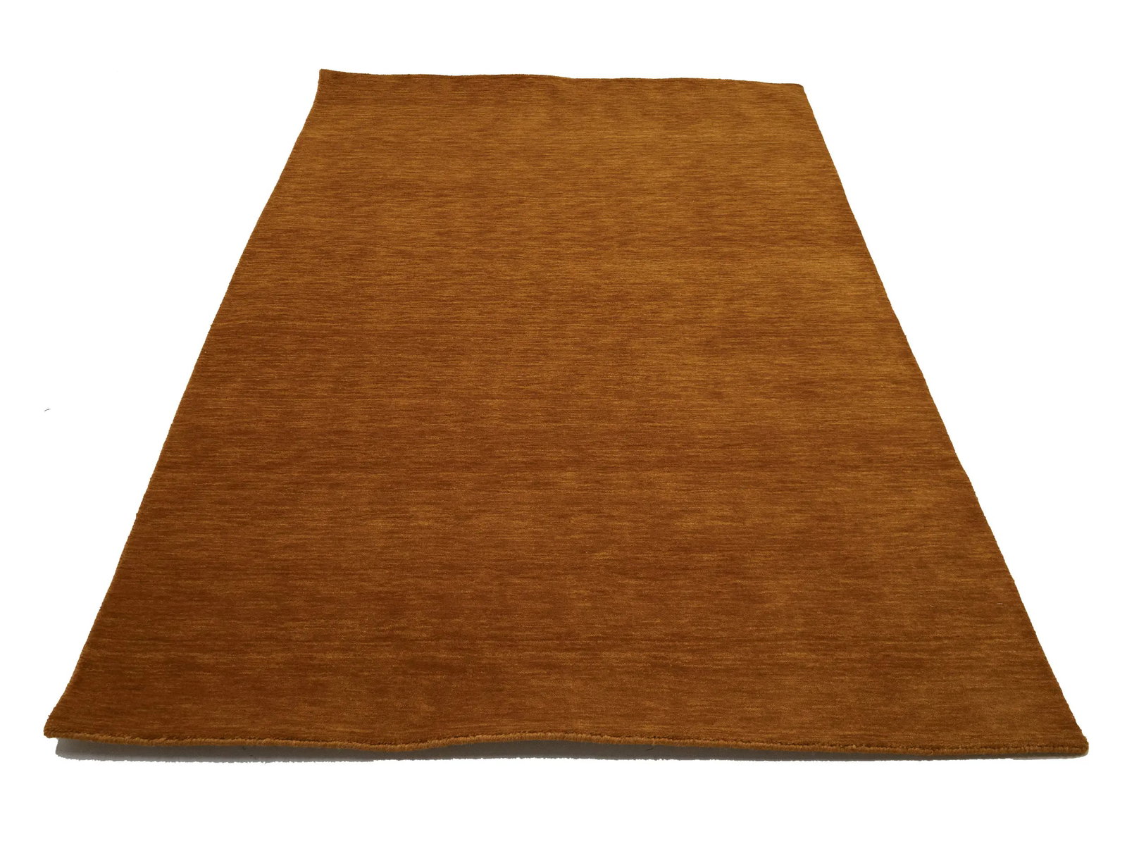 Orange Modern Solid 5X8 Gabbeh Oriental Rug - 3