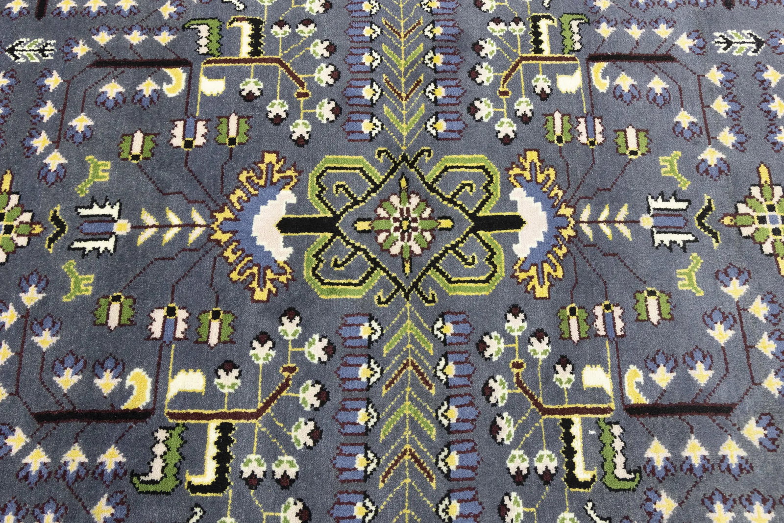 Gray Floral Tribal 9X12 Oriental Rug - 10