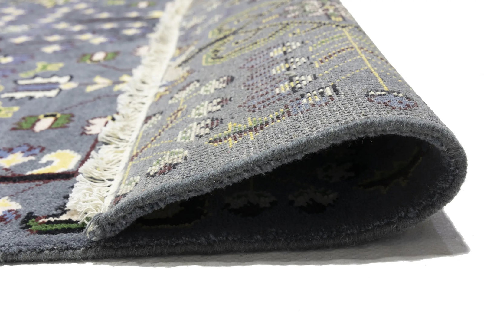 Gray Floral Tribal 9X12 Oriental Rug - 16