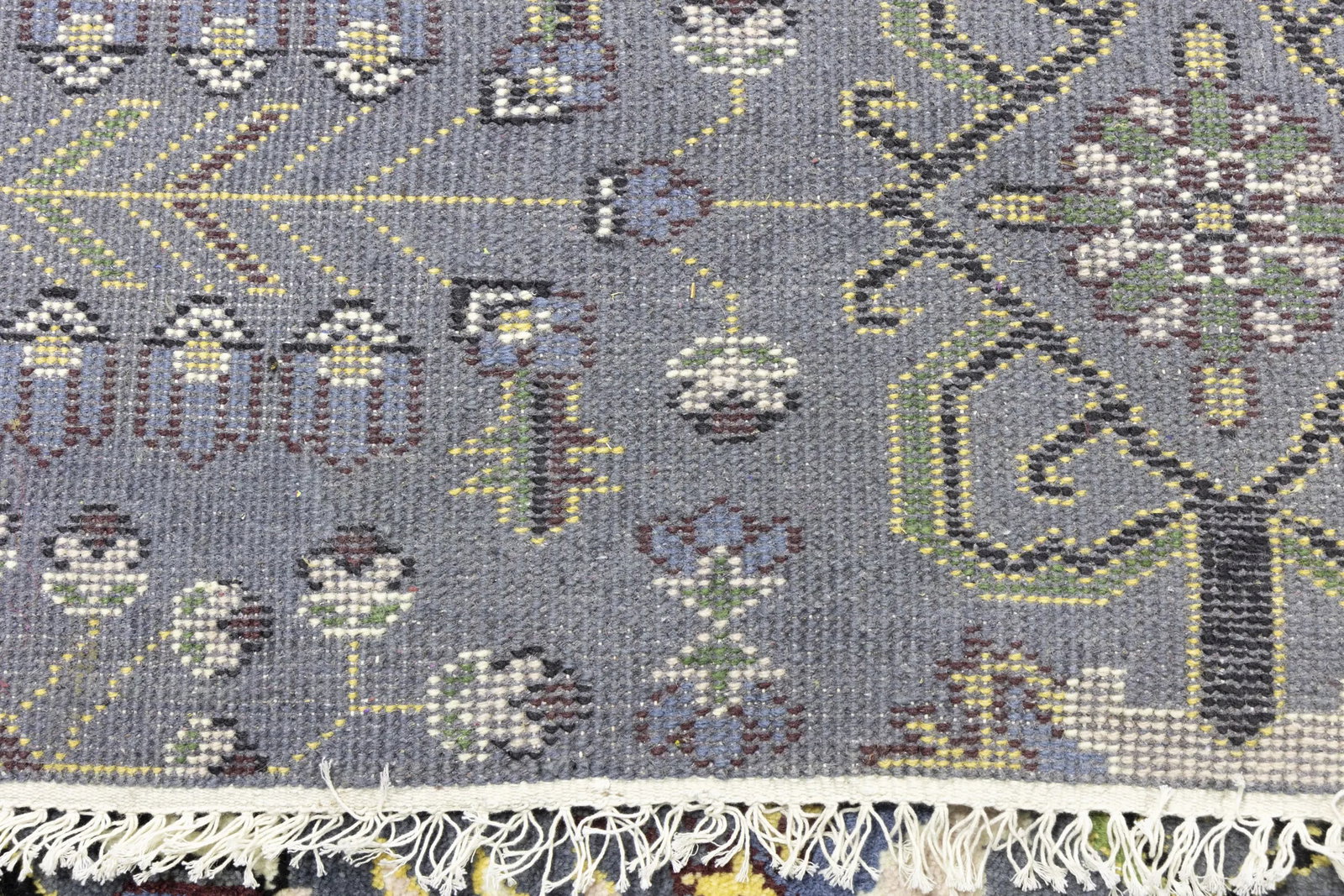 Gray Floral Tribal 9X12 Oriental Rug - 19