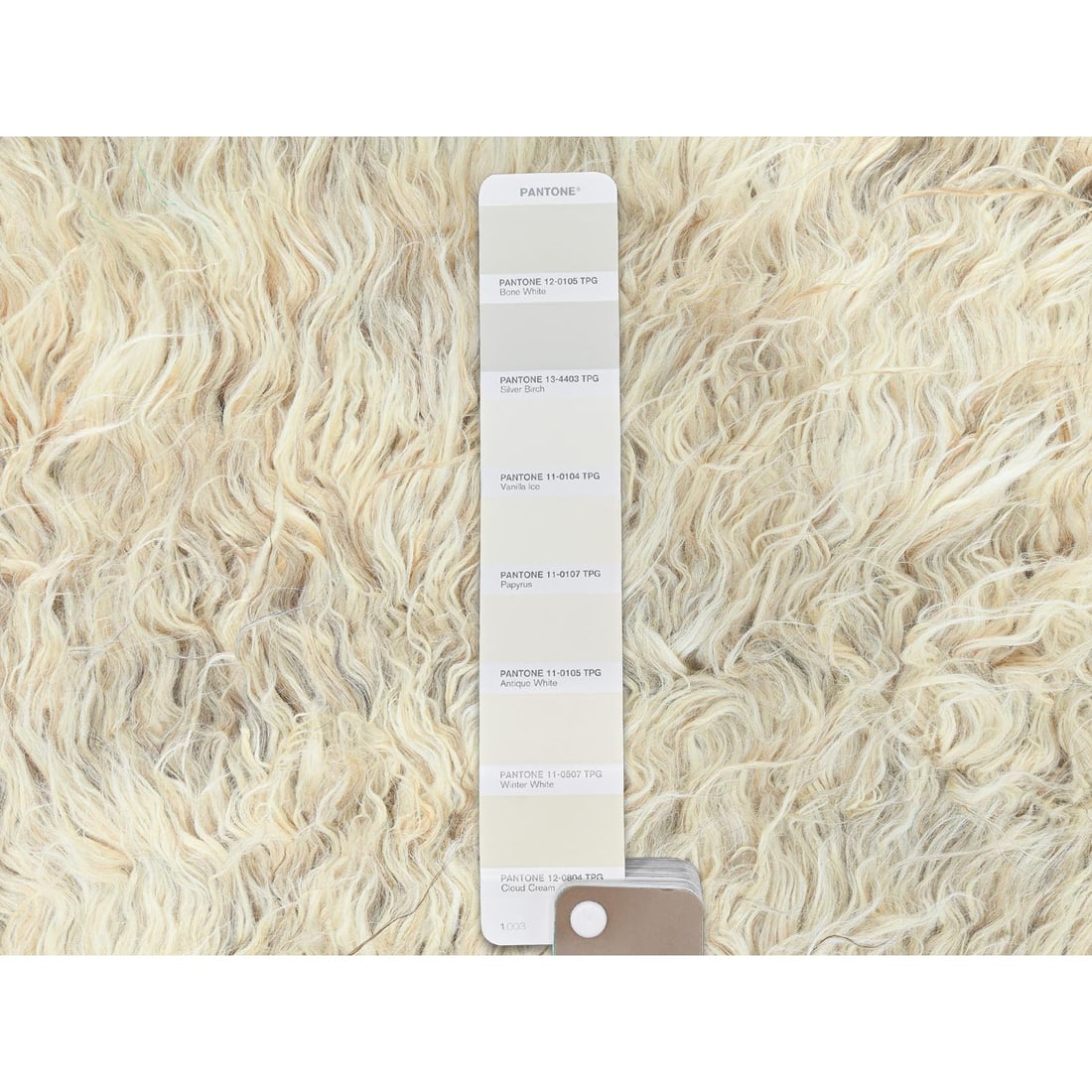 Beige, Shag Flokati Greek Style, Undyed Natural Wool Hand Knotted Rug - 4
