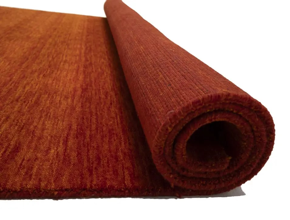 Orange Red Modern Solid 6X9 Gabbeh Oriental Rug - 12