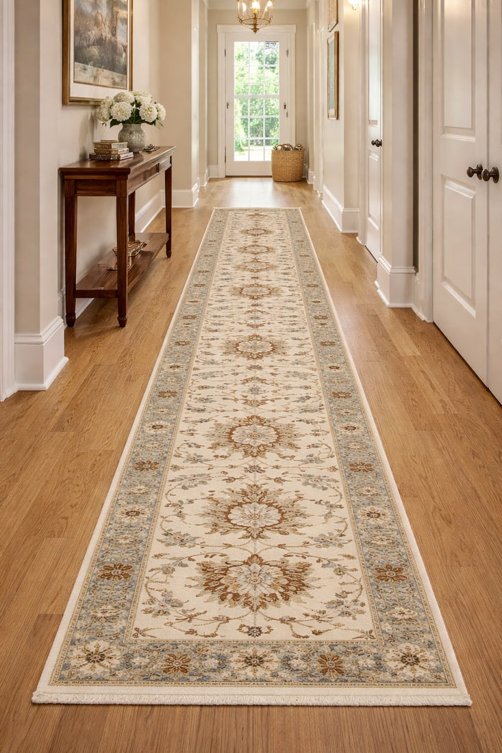 Cream Floral Osh Chobi 3X12 Peshawar Oriental Runner Rug - 2
