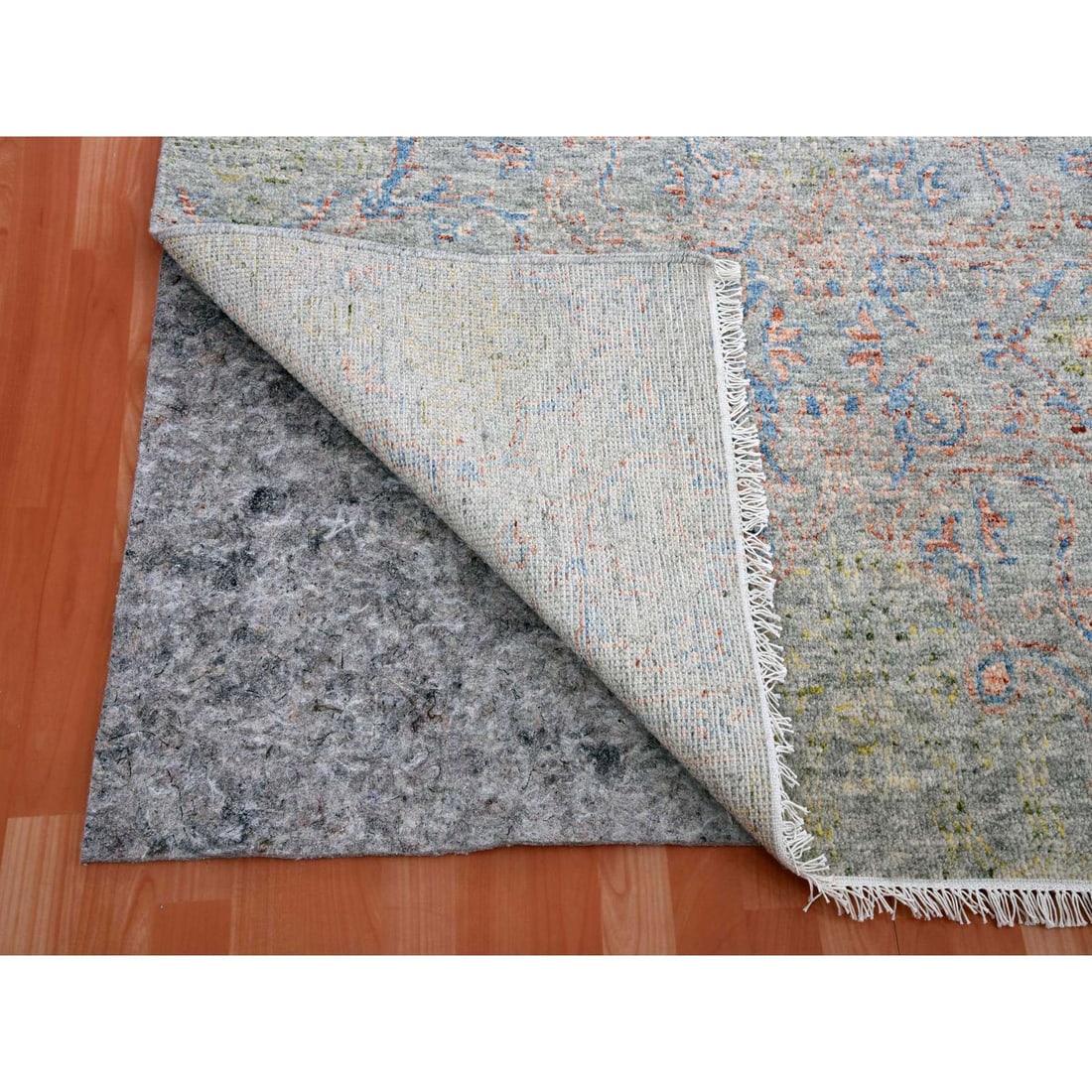 Gray Goose Oushak influence with Salt and Pepper Motif 100% Wool Rug - 4