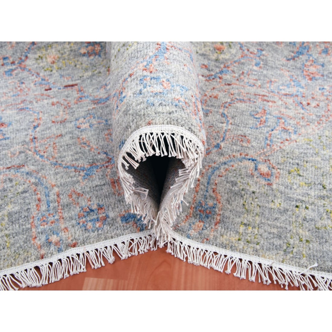 Gray Goose Oushak influence with Salt and Pepper Motif 100% Wool Rug - 5