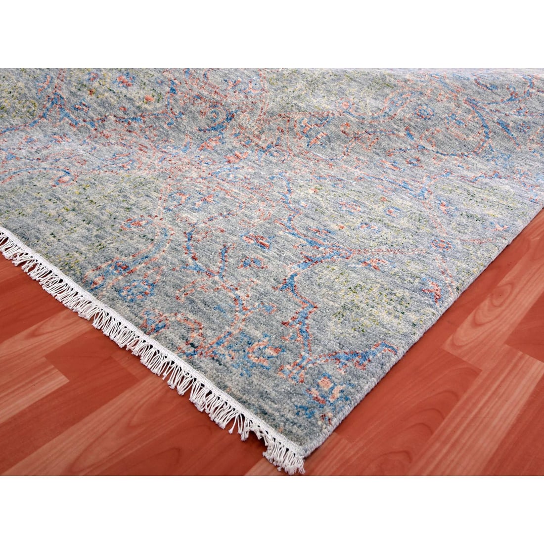Gray Goose Oushak influence with Salt and Pepper Motif 100% Wool Rug - 6