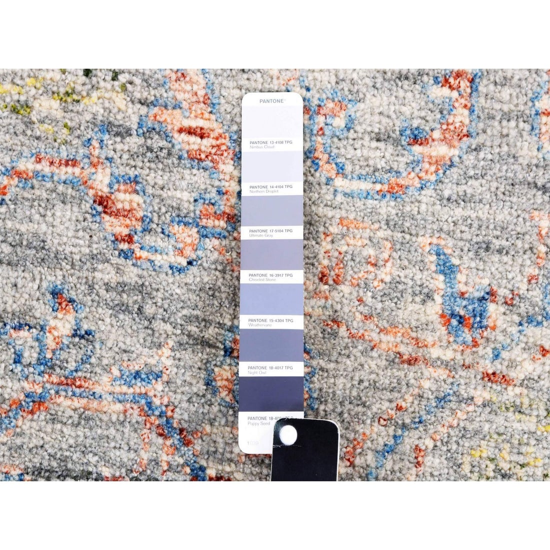 Gray Goose Oushak influence with Salt and Pepper Motif 100% Wool Rug - 7
