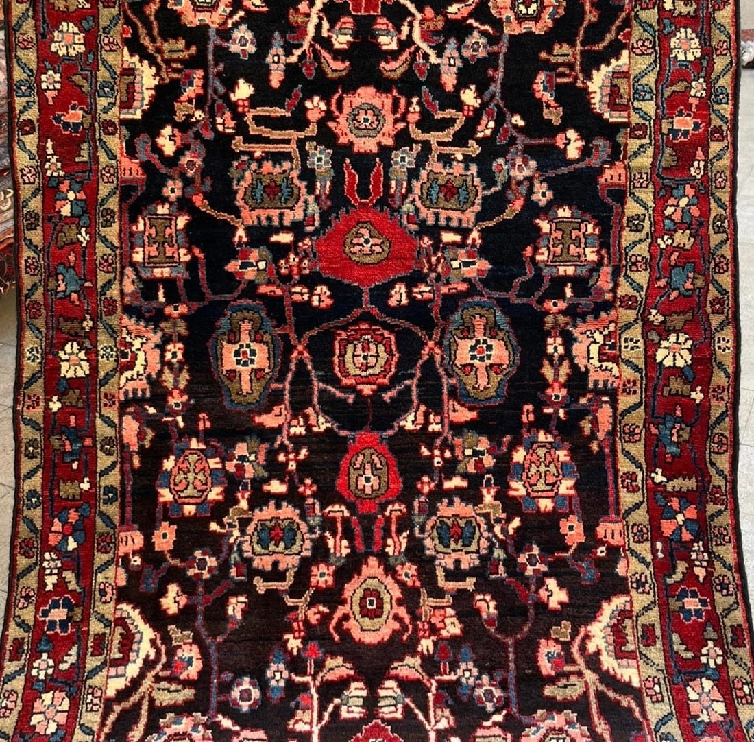 Hand Knotted Persian Tribal Wool Navy Nannaj Oriental Rug 4'6" x 7'10" - 10
