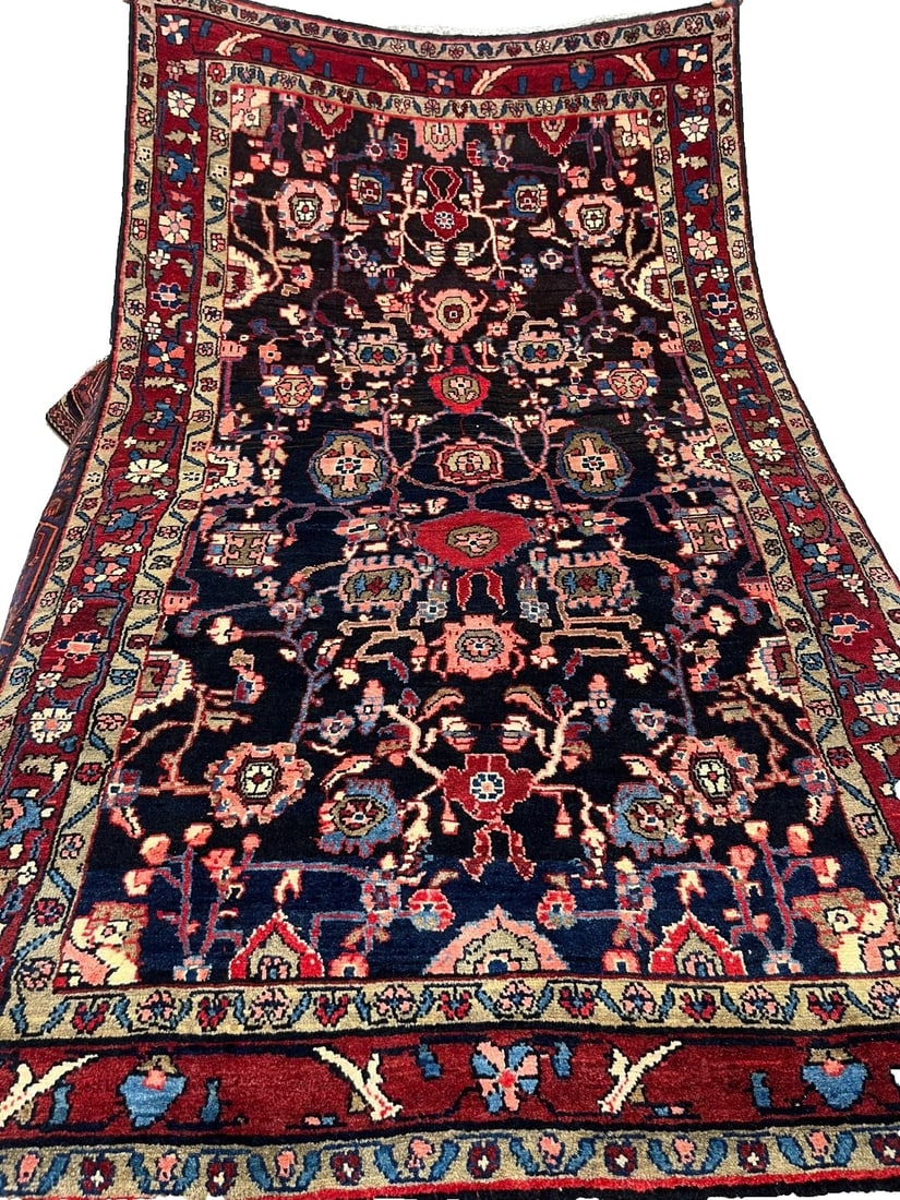Hand Knotted Persian Tribal Wool Navy Nannaj Oriental Rug 4'6" x 7'10" - 4