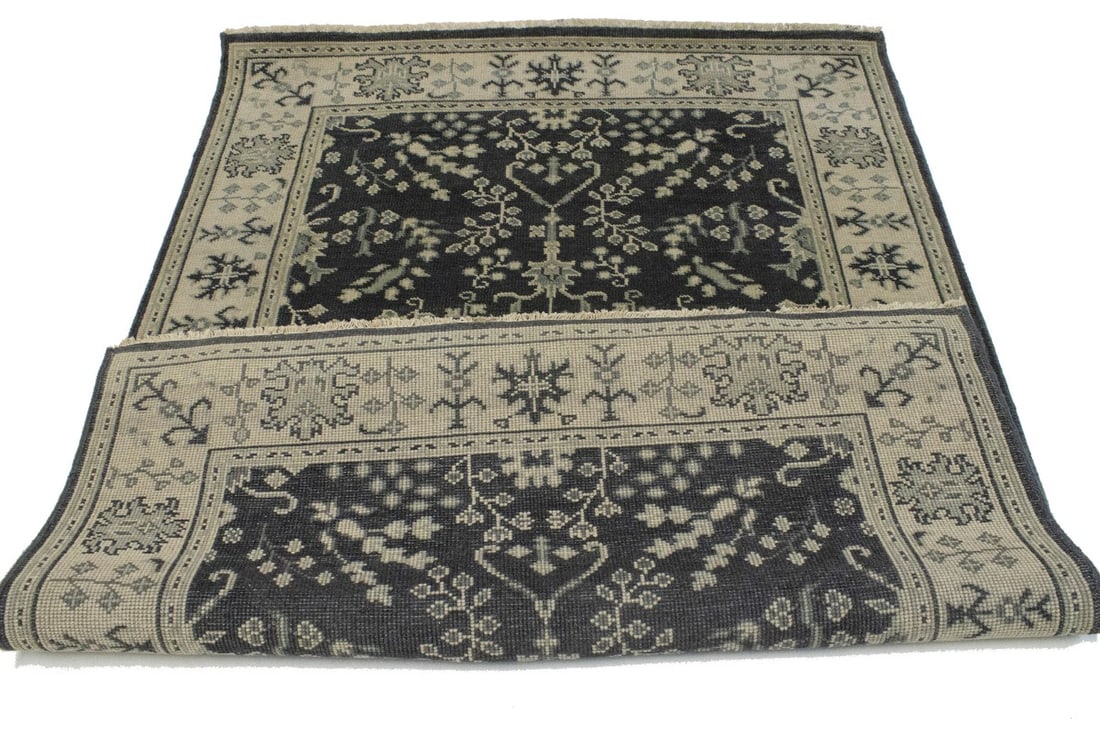 Charcoal Transitional Floral 5X7 Oriental Rug - 12