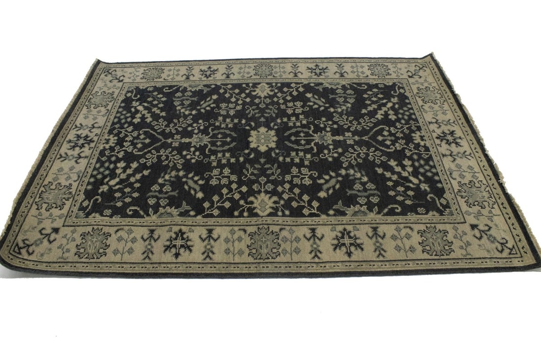 Charcoal Transitional Floral 5X7 Oriental Rug - 6