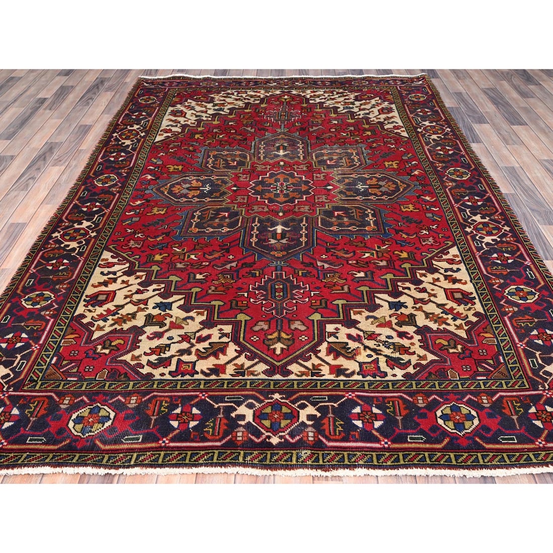 Cranberry Zing Red Zoroastrian Cleaned and Secured Oriental Wool Rug - 2