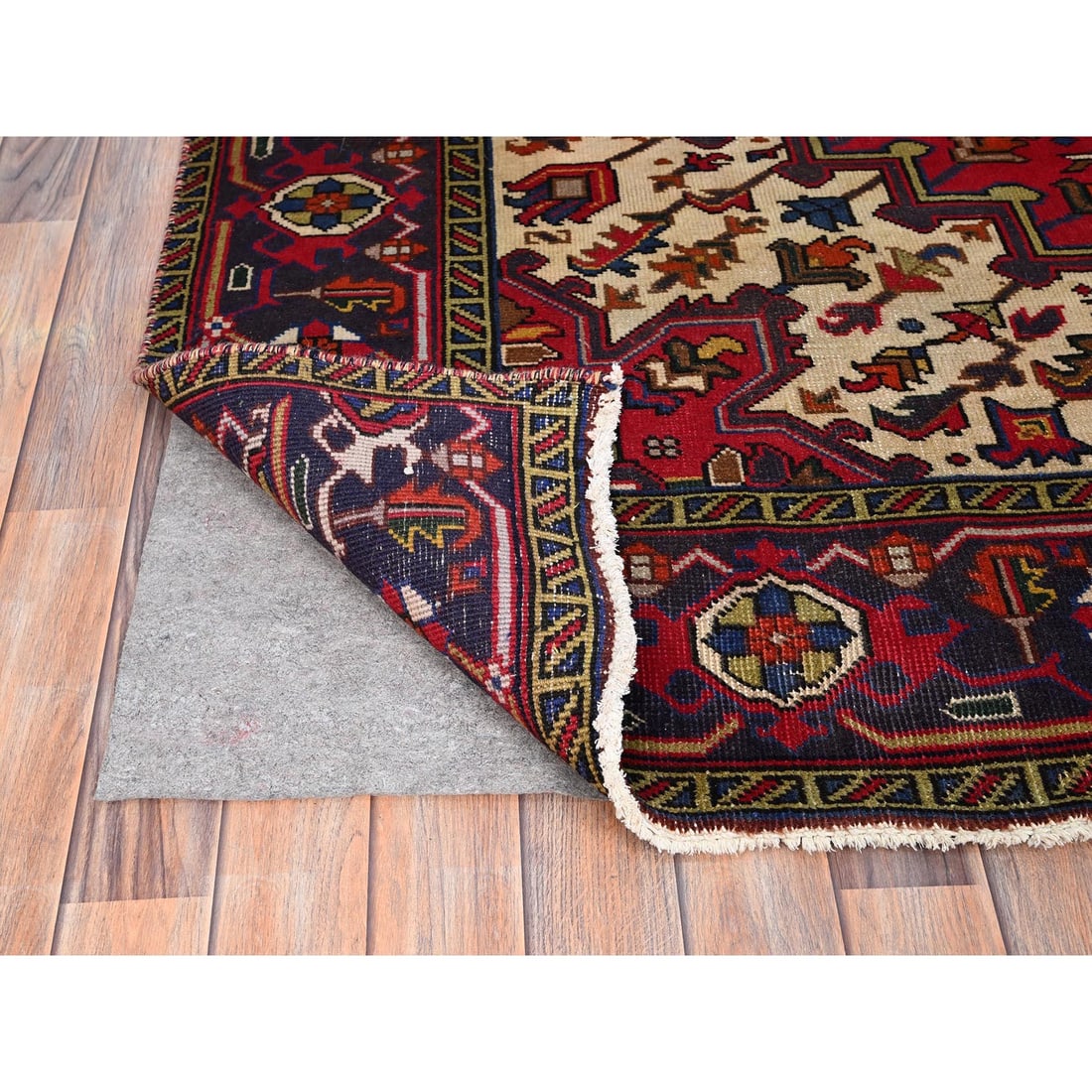 Cranberry Zing Red Zoroastrian Cleaned and Secured Oriental Wool Rug - 4