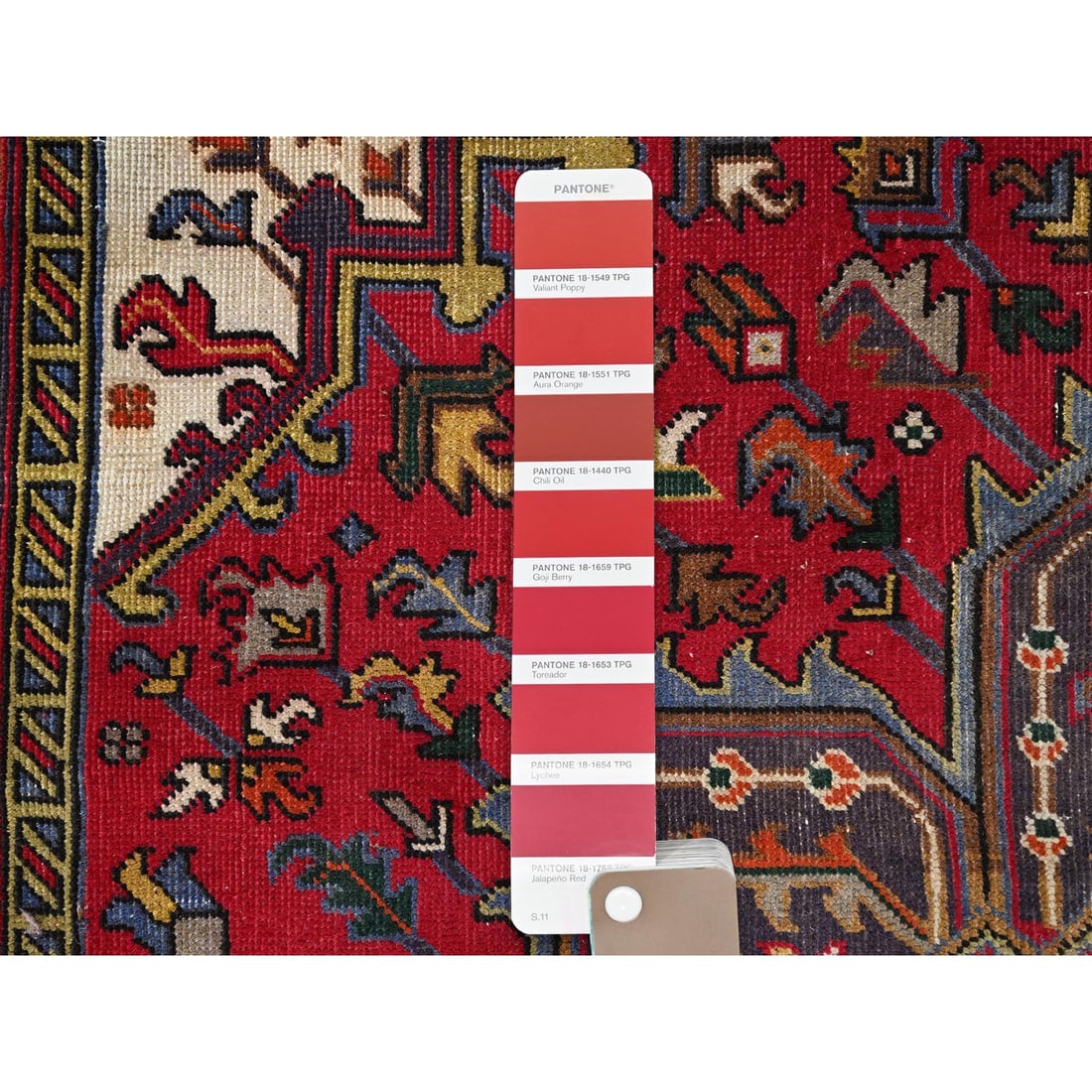 Cranberry Zing Red Zoroastrian Cleaned and Secured Oriental Wool Rug - 7