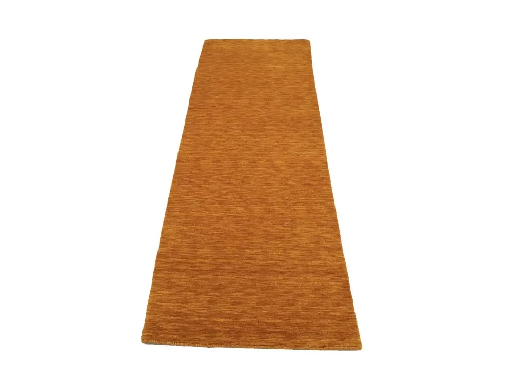 Orange Modern Solid 3X8 Gabbeh Oriental Runner Rug - 2