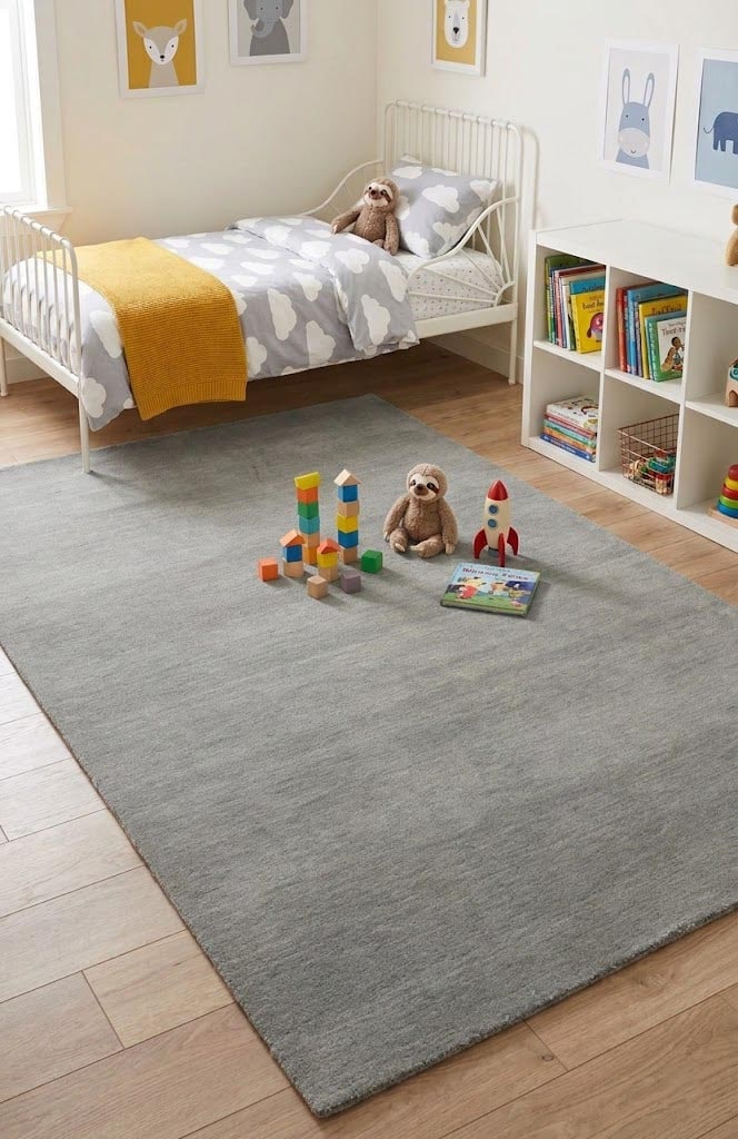Gray Modern Solid 4X6 Gabbeh Oriental Area Rug - 2