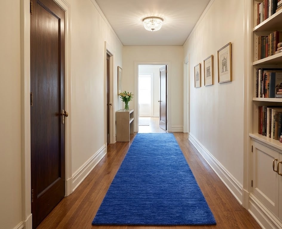Solid Royal Blue Modern 3X10 Gabbeh Oriental Runner Rug - 2
