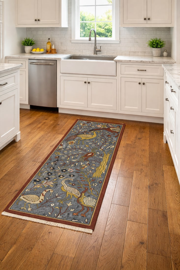 Gray Pictorial 2'5X8 Oriental Runner Rug - 2