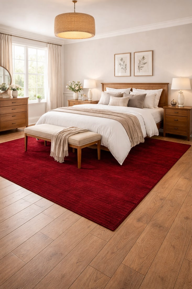 Maroon Red Modern Solid 8X8 Gabbeh Oriental Square Rug - 2