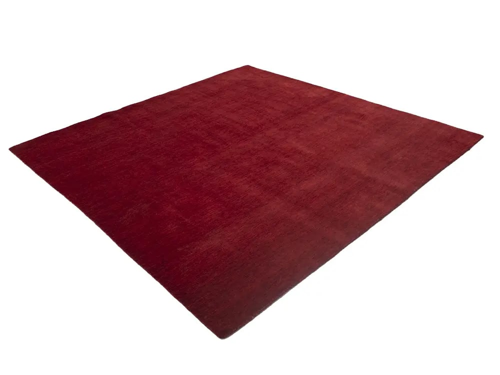 Maroon Red Modern Solid 8X8 Gabbeh Oriental Square Rug - 3