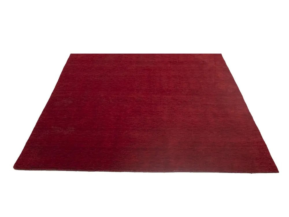 Maroon Red Modern Solid 8X8 Gabbeh Oriental Square Rug - 4