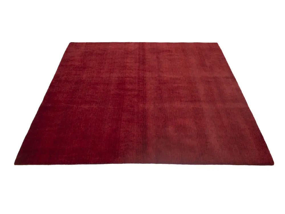 Maroon Red Modern Solid 8X8 Gabbeh Oriental Square Rug - 5
