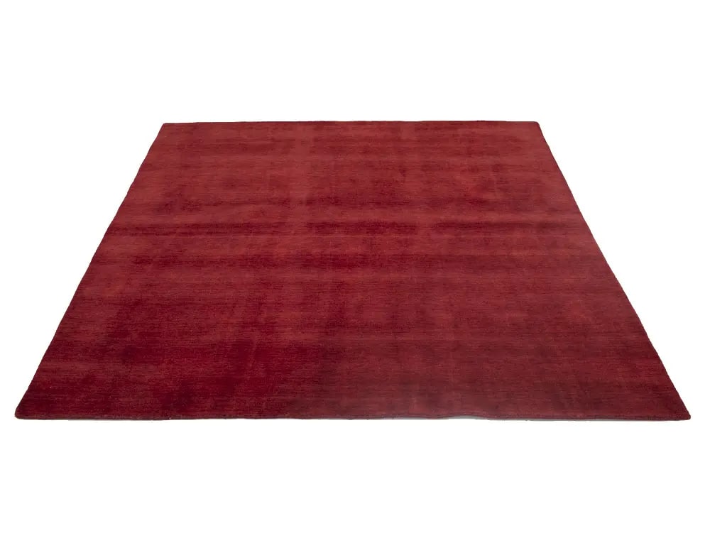 Maroon Red Modern Solid 8X8 Gabbeh Oriental Square Rug - 6