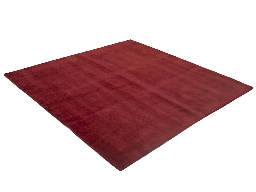 Maroon Red Modern Solid 8X8 Gabbeh Oriental Square Rug - 7