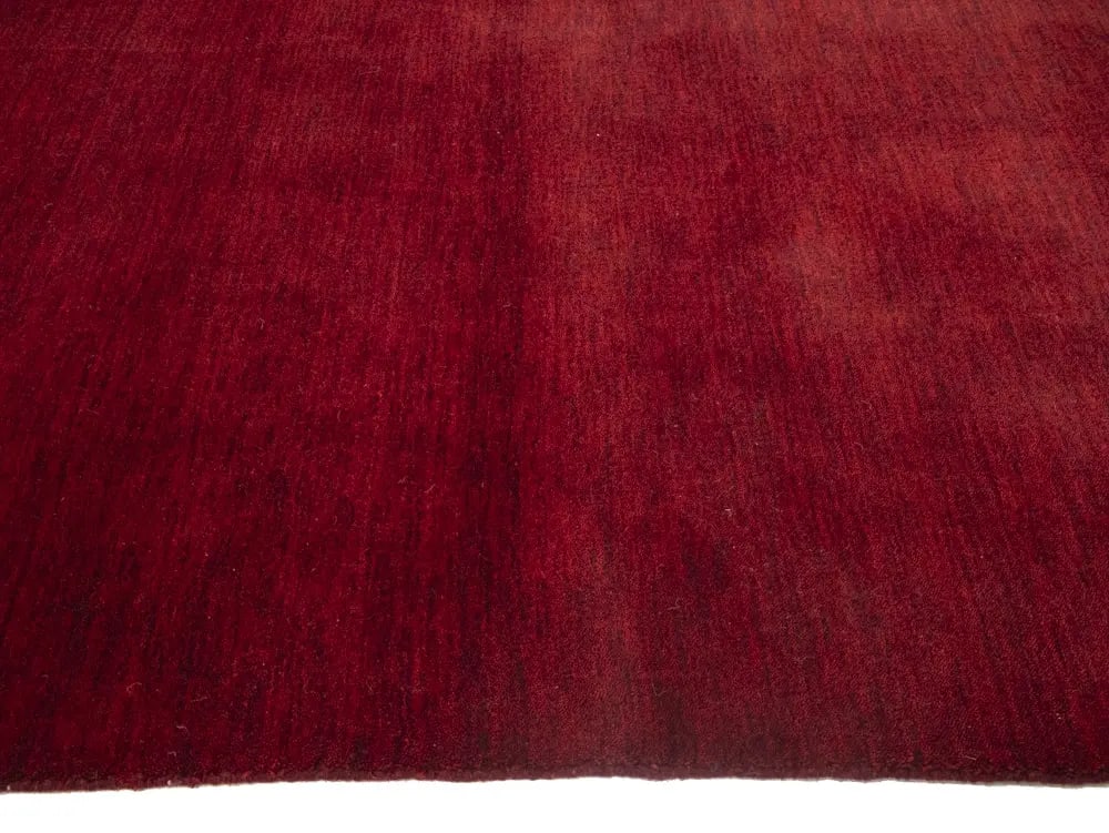 Maroon Red Modern Solid 8X8 Gabbeh Oriental Square Rug - 8