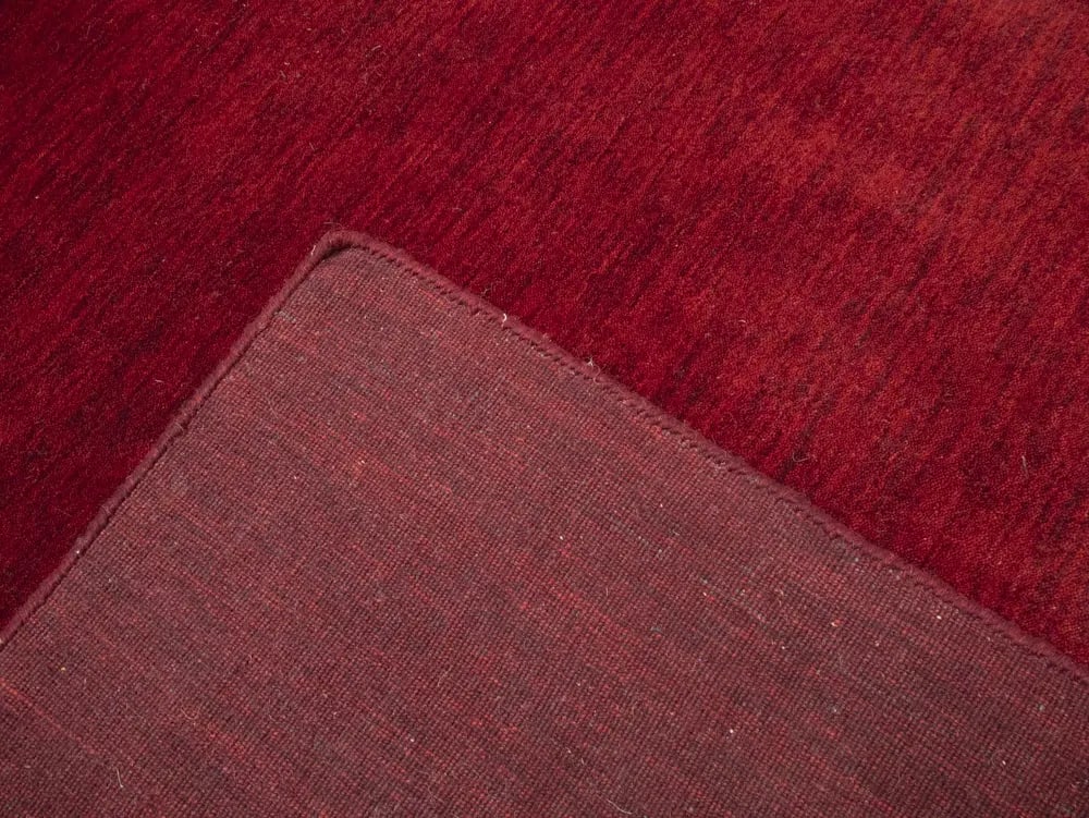 Maroon Red Modern Solid 8X8 Gabbeh Oriental Square Rug - 9