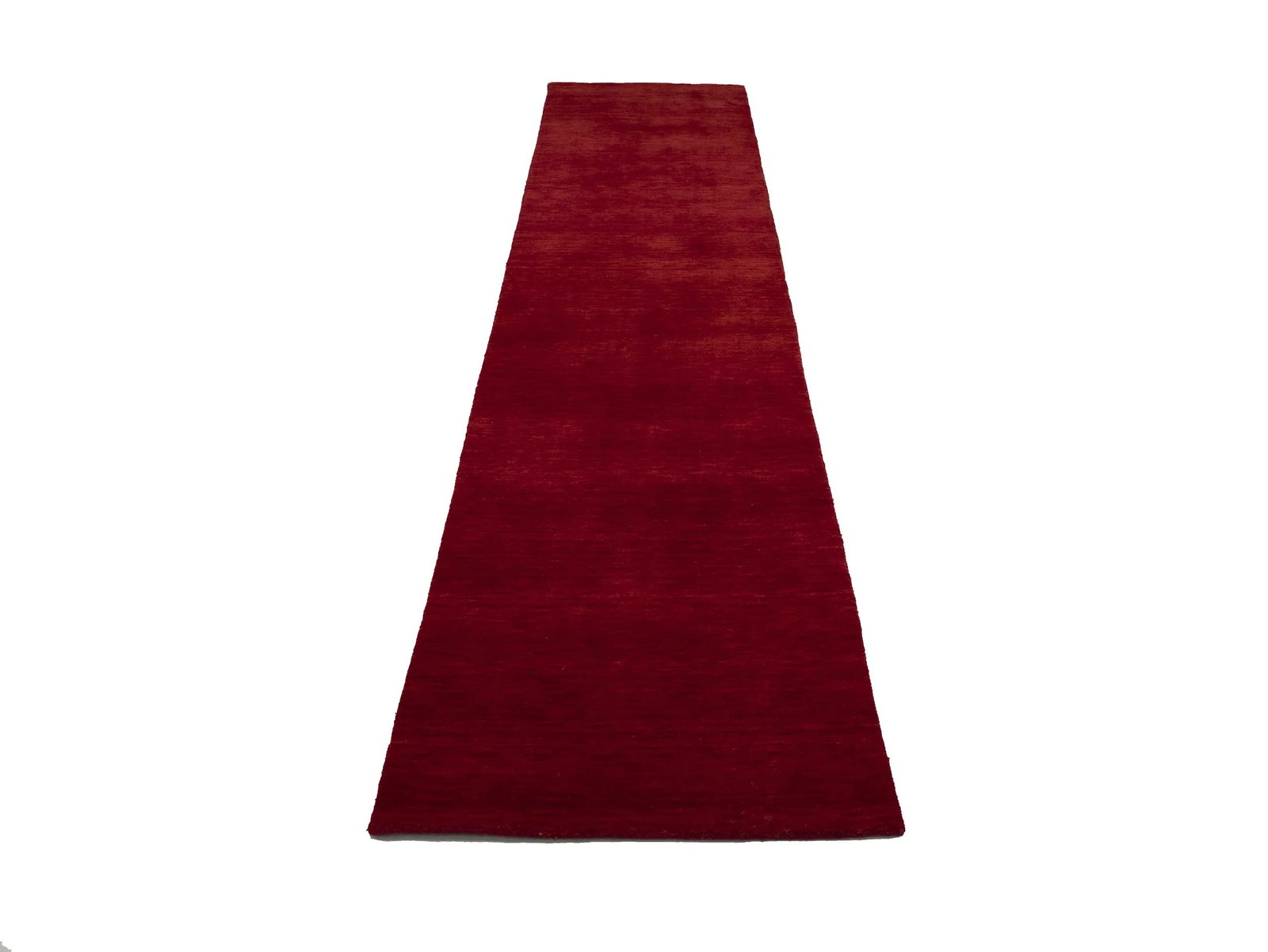 Red Modern Solid 3X12 Gabbeh Oriental Runner Rug - 5