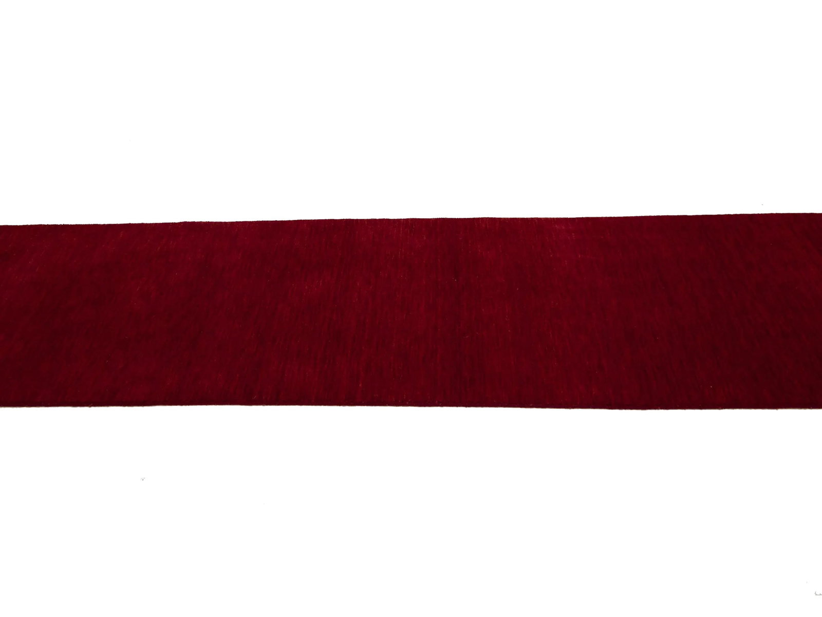 Red Modern Solid 3X12 Gabbeh Oriental Runner Rug - 6
