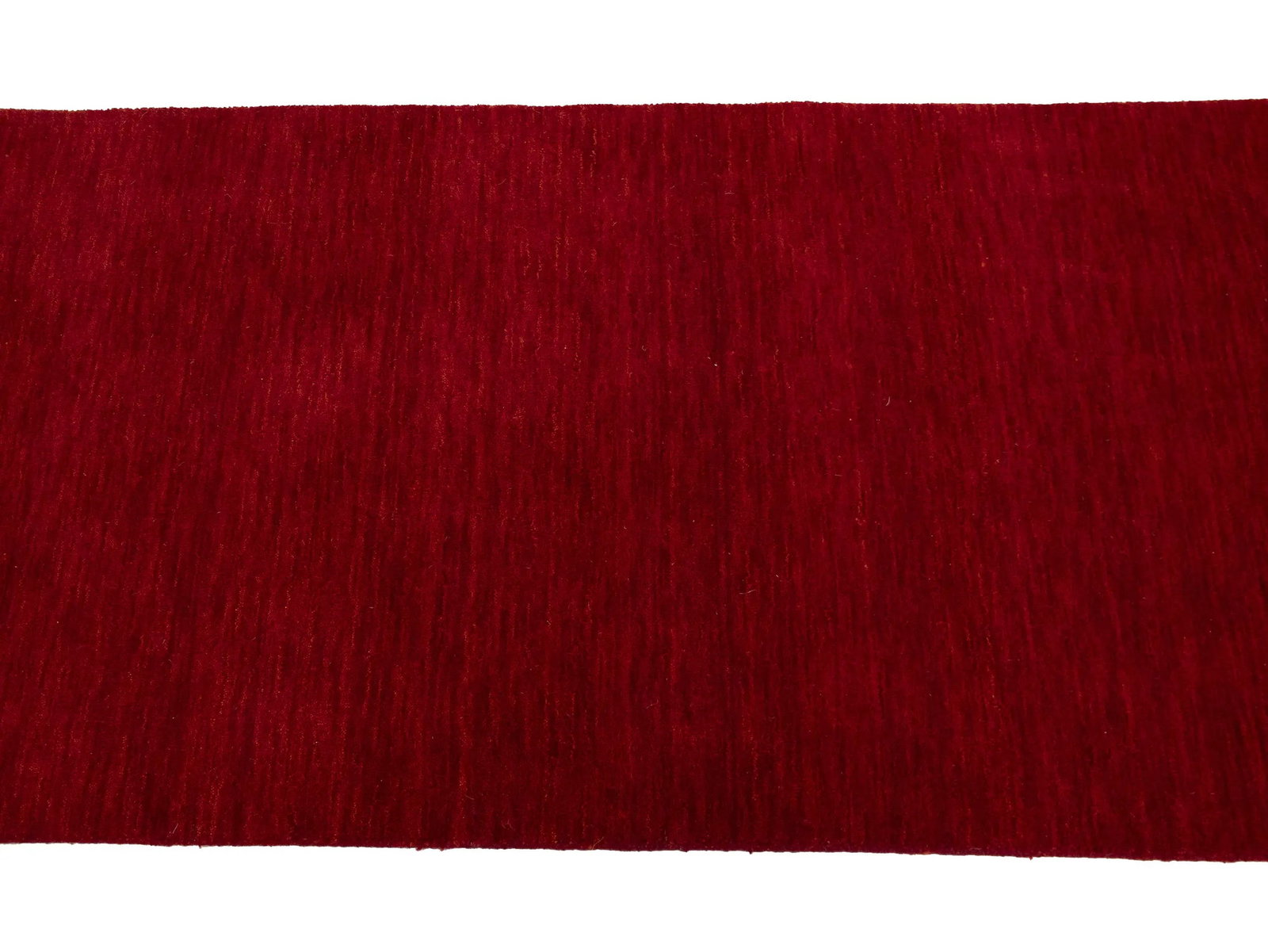 Red Modern Solid 3X12 Gabbeh Oriental Runner Rug - 7