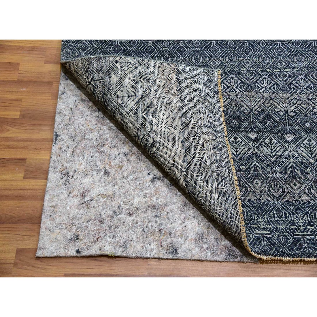 Network Gray Soft Shiny Wool Hand Knotted Kohinoor Herat Oversized Rug - 4