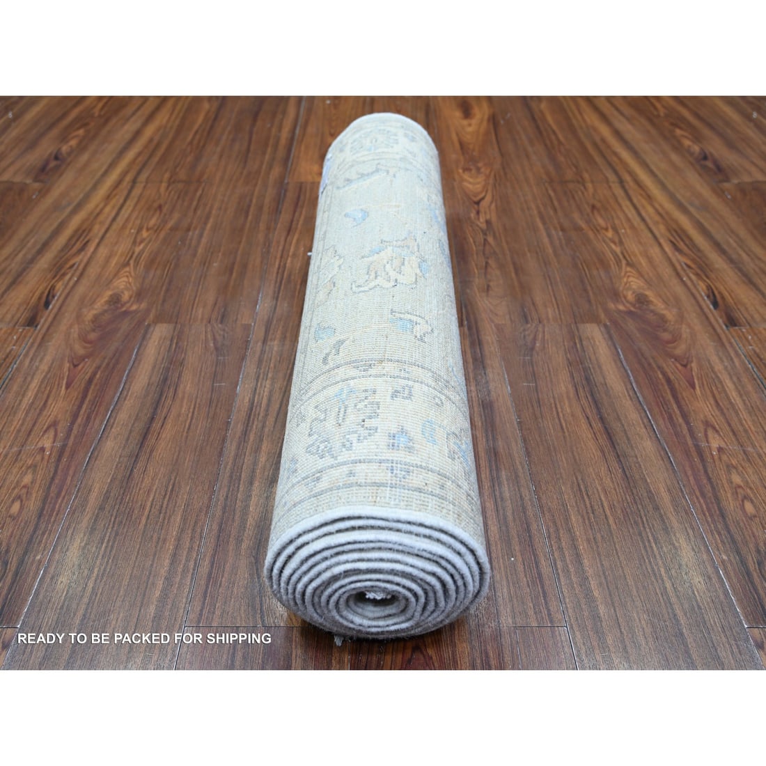 Gray Goose Washed Out Peshawar Wool Hand Knotted Oriental Rug - 4