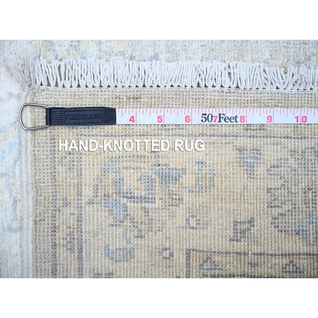 Gray Goose Washed Out Peshawar Wool Hand Knotted Oriental Rug - 6