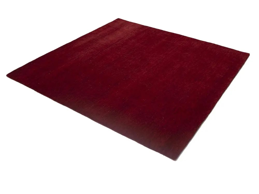 Maroon Red Modern Solid 6X6 Gabbeh Oriental Square Rug - 3