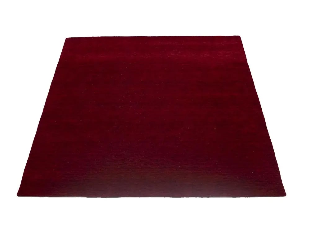 Maroon Red Modern Solid 6X6 Gabbeh Oriental Square Rug - 4