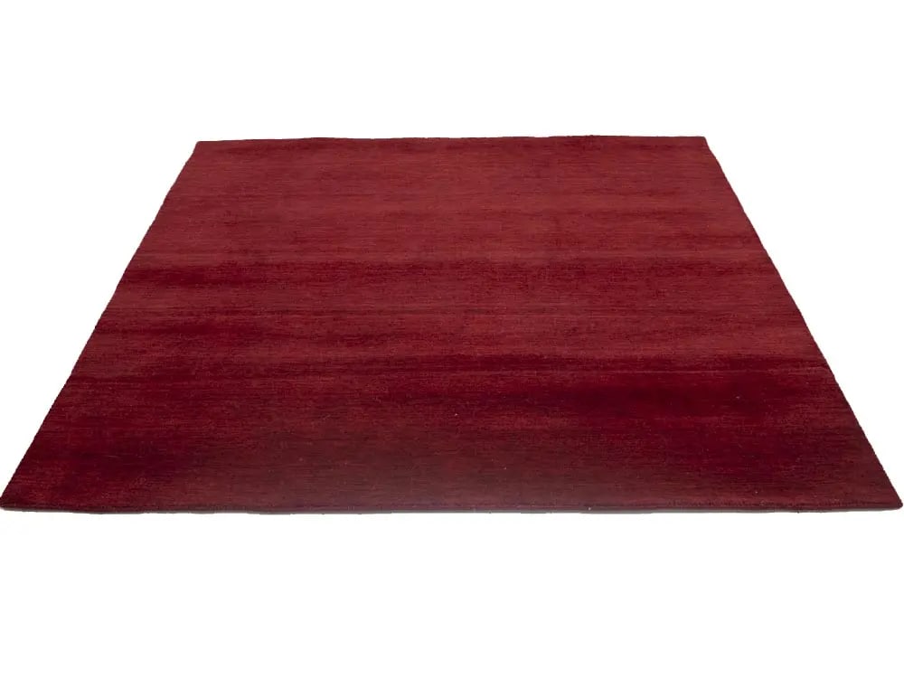 Maroon Red Modern Solid 6X6 Gabbeh Oriental Square Rug - 5