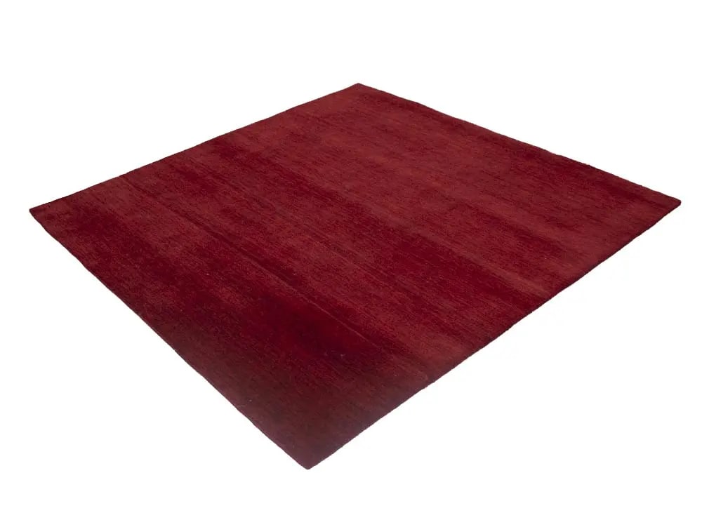 Maroon Red Modern Solid 6X6 Gabbeh Oriental Square Rug - 6